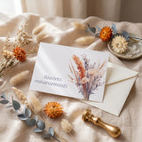 Carte de remerciement décès « Bouquet de fleurs séchées » — mise en ambiance