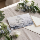 Carte de remerciement décès « Texture grise aquarelle » — mise en ambiance