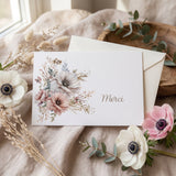 Carte de remerciement décès « Bouquet original » — mise en ambiance