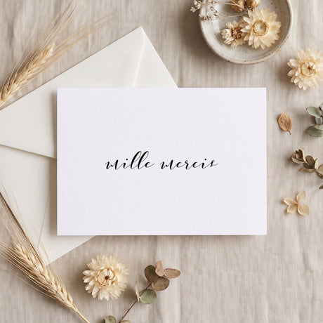 Carte de remerciement décès « Texte simple » — mise en ambiance